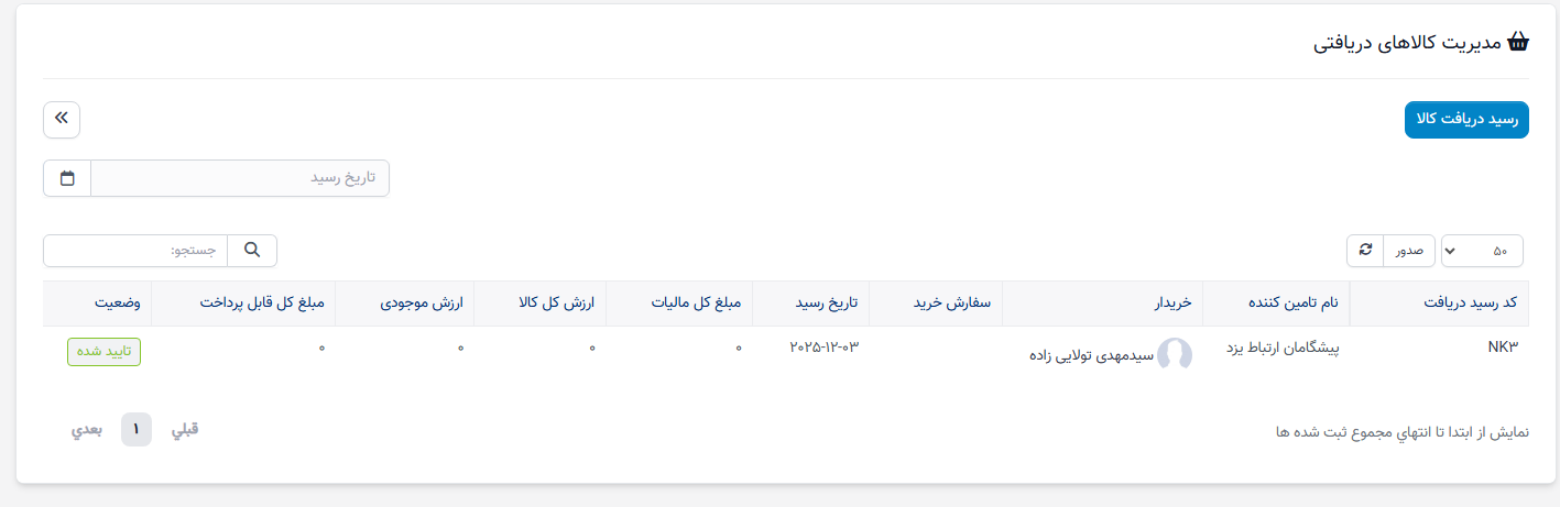 یادداشت تحویل داخلی