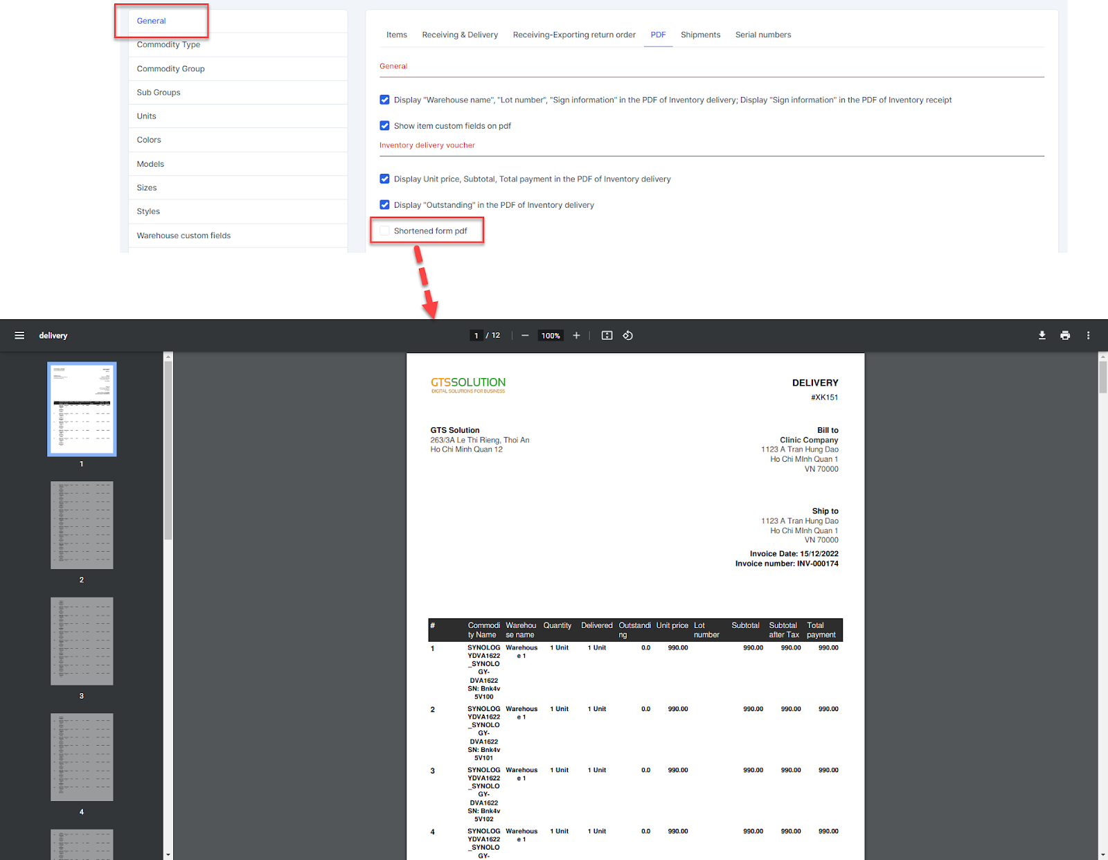 تنظیمات PDF