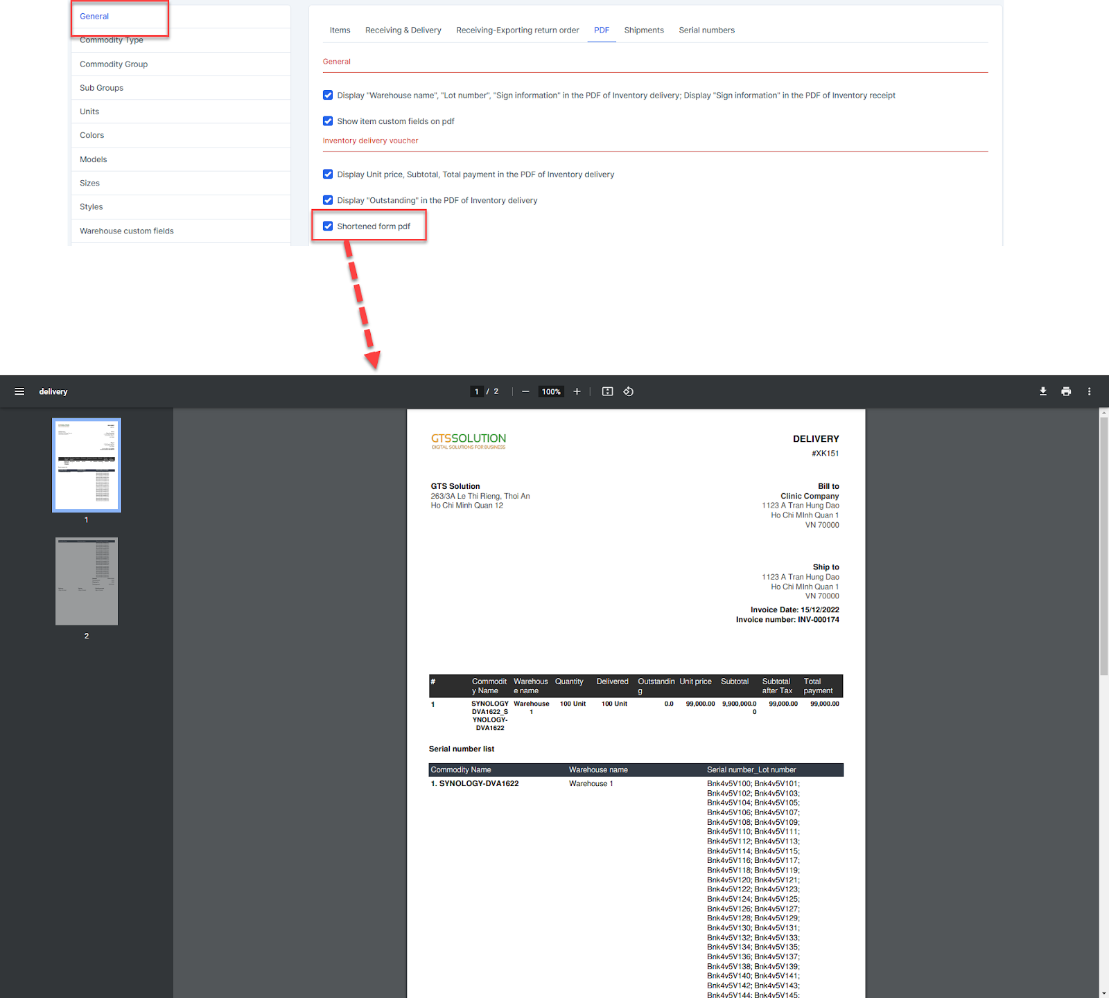 تنظیمات PDF
