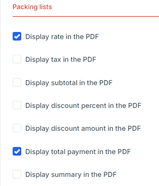 تنظیمات PDF