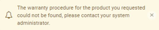 The customer creates a warranty claim for the product