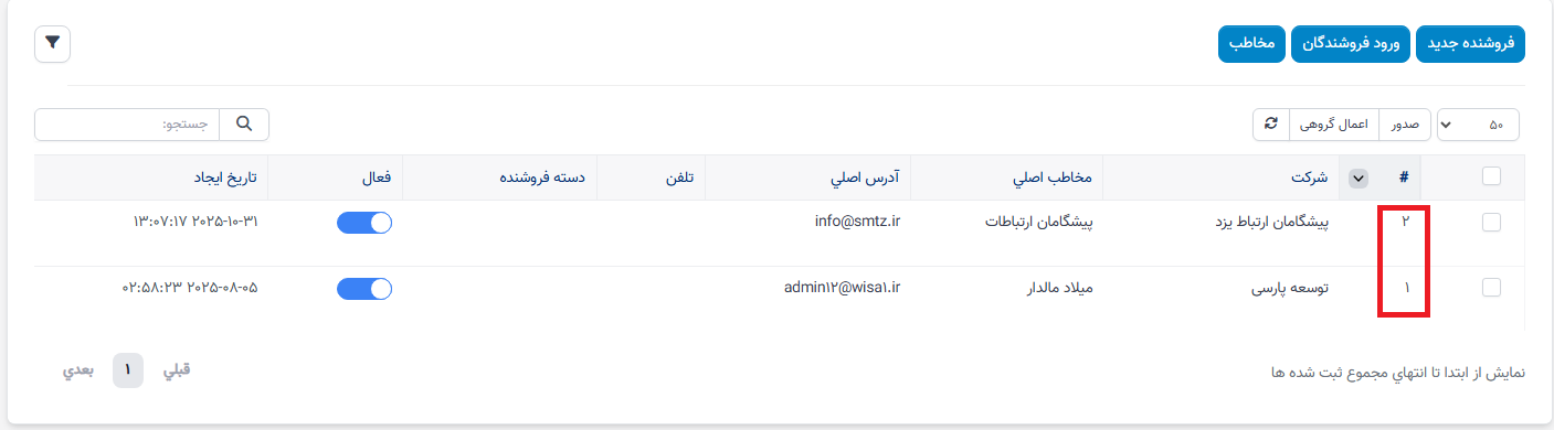 دستهبندی فروشنده